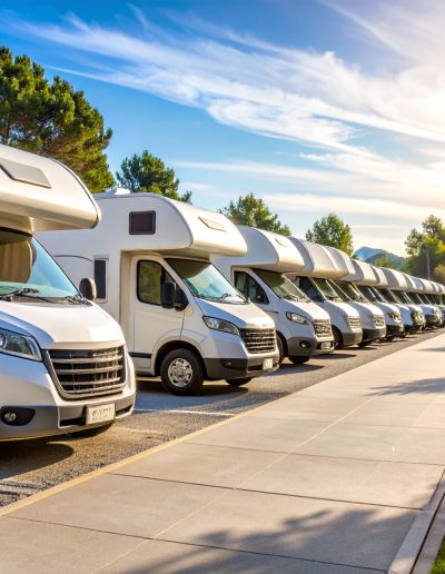 Visualize a well-appointed RV resort or dedicated overnight RV parking, offering convenient, amenity-rich solutions for the increasing popularity of RV travel.